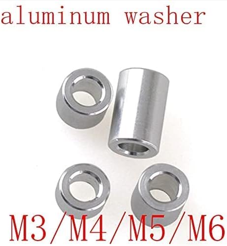 Ndhan cqinju-washer 20pcs m3 m4 m5 m6 алуминиумска мијалник круг шупливо без нишка за растојание за растојание 2/3/4/5/6/8/10/12mm,
