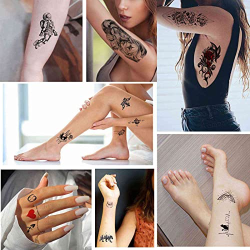 Кичиќ 130 Дизајни Привремена Тетоважа Секси Половина Ракав Лажни Тетоважи За Жени Кул Тетоважи За Раце За Двојка Црна Реалистична