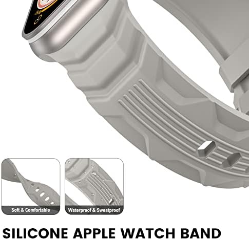 Sport Sport Band компатибилен со Apple Watch Ultra Band 49mm 45mm 44mm 42mm, мека лента за замена на силикони за iWatch Series 8/7/6/5/4/3/2/1/SE/Ultra,