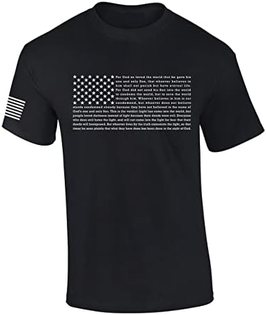 Менс христијански кошула Патриотско американско знаме Johnон 3:16 Писмото Американско знаме за ракав маица графички мета