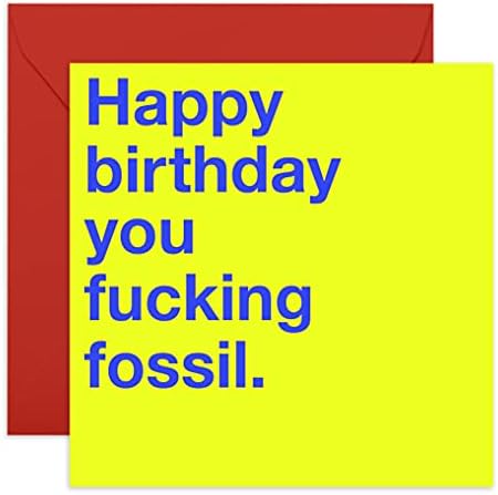 Централна 23 - Смешна роденденска картичка - „F ** King Fossil“ - Убаво и непослушен - за него и нејзините мажи Најдобар пријател брат брат