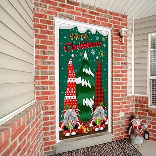 Гном Божиќна Врата Покритие Божиќна Врата Украси Гном Божиќна Позадина Виси Предна Врата Позадина Среќен Божиќ Банер Божиќ Празник Партија Декор
