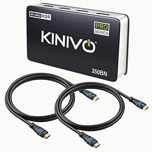 Киниво 350bn 4K HDMI Прекинувач Со BlueRigger 4K HDMI Кабел-3FT, 2 Пакет