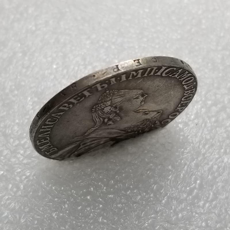 Антички занаети 1761 Руски месинг сребрен позлатен сребрен долар круг 2294