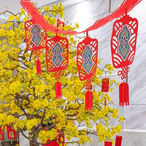 АБУФАН 2023 Кинеска Нова Година Виси Орнаменти Црвен Фенер Венец Приврзок Среќна Нова Година Пролет Фестивал Виси Банер Украси Година На Зајакот