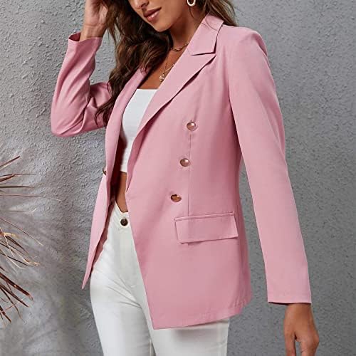 Бизнис блејзер јакна за жени облечени во случајна канцеларија работа блејзер палто отворен предниот дел од долги ракави лапел вграден
