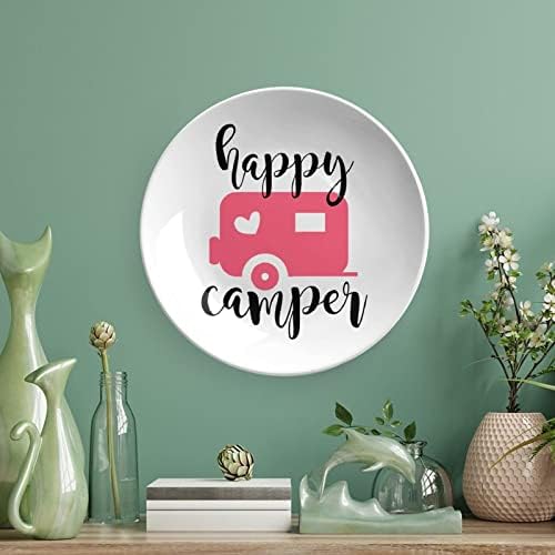 Среќен камп за кампување керамичка декоративна чинија со приказ на штанд што виси прилагодена годишнина свадба празнични подароци за родители