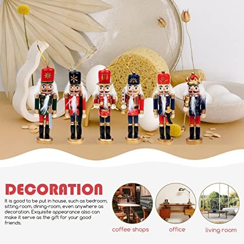 Декорирање на ѓумбир од ѓумбир, Божиќно висечко оревчеста играчка за деца подарок дрвени оревици фигури украс Божиќ