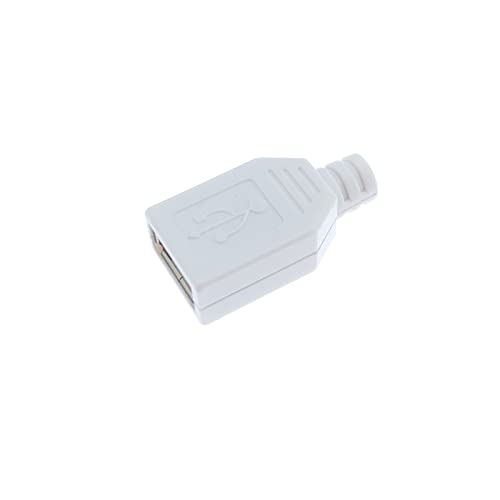 Teansic 20SET USB 2.0 Конектор Тип Машки &засилувач; Женски Приклучок Приклучок Со Бела Школка 4-Пински Приклучок ЗА Лемење DIY Конектор