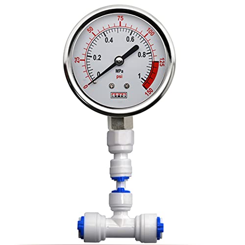 Мерач на притисок на водата Дигитен 0-1.0MPa 0-150psi 1/4 Мерач на притисок на вода за пумпа за систем за обратна осмоза