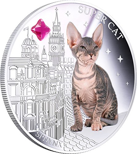 2013 Фиџи - Кучиња и мачки - Објавување 1 - Супер мачка - Сфинкс - 1oz - Сребрена монета - 2 $ Нециркулирани