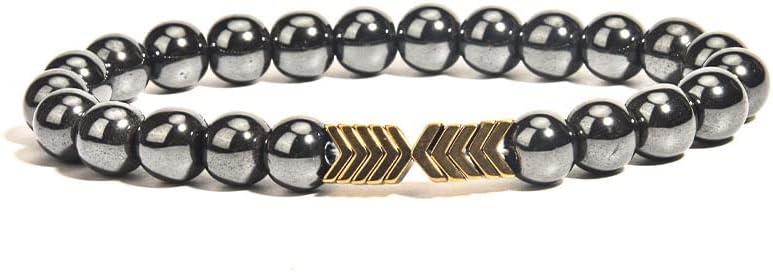 Dimre магнетна црна жолчна камења бакарна нараквица боја мала v стрела со брадавички хематит рачен накит 3 парчиња whysfx
