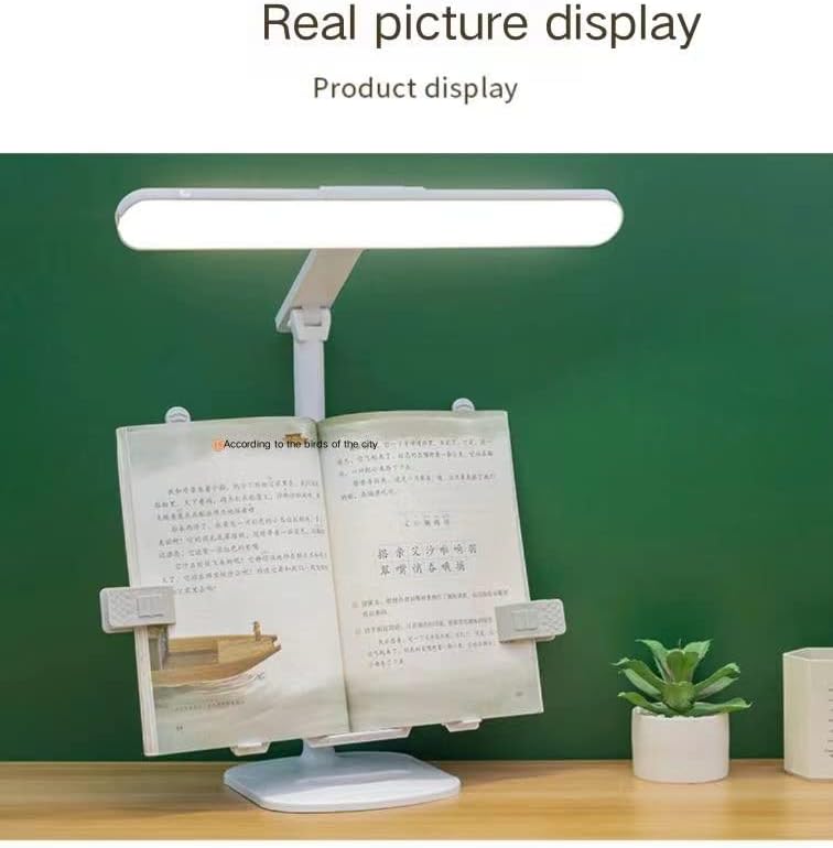 Стенд за читање на книги за преклопување што може да се надополни, 14 LED диоди клип на светло за читање, 3 нивоа на осветленост на