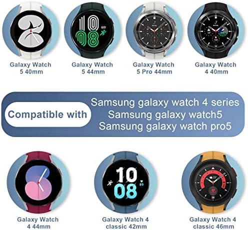 Спортски Ремен Вевексијао Компатибилен Со Samsung Galaxy Watch 5 pro 45mm/Watch 4 Класичен 42mm/46mm бенд, Без Празнини Меки Силиконски Заменски Ремени за Galaxy Watch 5/4 40mm/44mm Нараквица