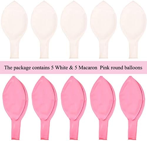 36 Инчни Големи Тркалезни Балони 10 Пакувајте Бели И Макарон Розови Дебели Џиновски Балони за Украси За Забави ОД ИН-ОУОЈА