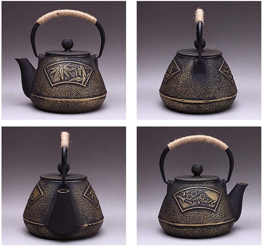 Канцеларија чајник чајник керамика чај котел леано железо чајник постави лисја на лисја со чајници за филтрирање од не'рѓосувачки челик