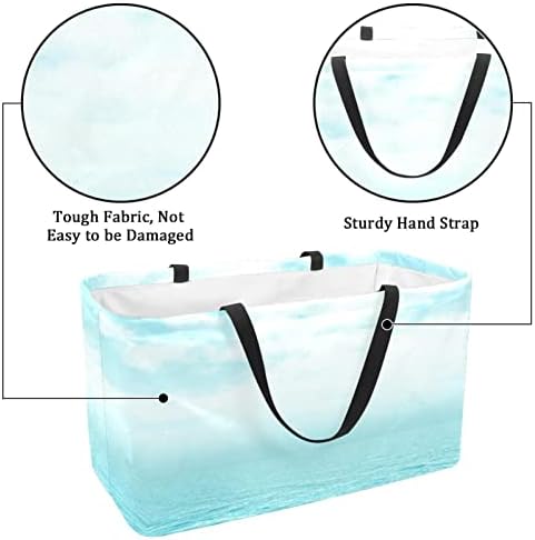 Кошница за еднократно шопинг Прекрасна сина морска морска вода преносен преклопен пикник намирници кеси за перење алишта за торба за торбичка