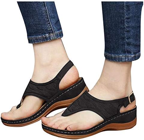 Рамни сандали на Беутал, за жени, римски се лизгаат на рамна удобна големина на удобно работење со летни сандали за патувања на плажа