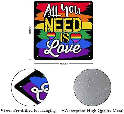 Еднаквост ЛГБТК геј гордост Лезбејски алуминиумски метал знак на питчиња само вкус подобар знак рустикален wallиден уметност