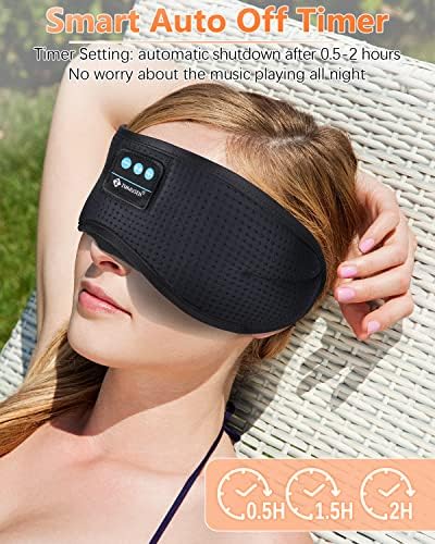 Слушалки за спиење, Безжична Бела Маска За Очи За Спиење Bluetooth, 3D Маска за Спиење ШТО Дише Со Тајмер За Релаксација При Патување