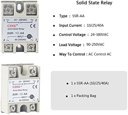 XJIM Solid State Relay SSR 10AA 25AA 40AA AC Контрола AC бела школка Едно фаза без пластично покритие влез AC 90-250V