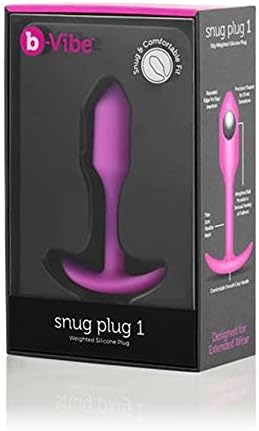 B-Vibe Snug Plug 1 Ultra-Commontable 55-грама пондериран приклучок за силиконски задник-Фуксија