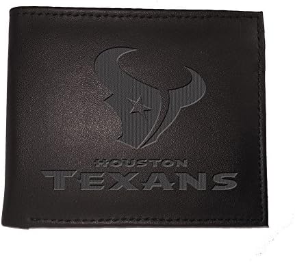 Тимски Спортови Америка Нфл Хјустон Тексас Црн Паричник | Двократно | Официјално Лиценцирано Лого Со Печат | Изработено Од Кожа | Пари И Организатор