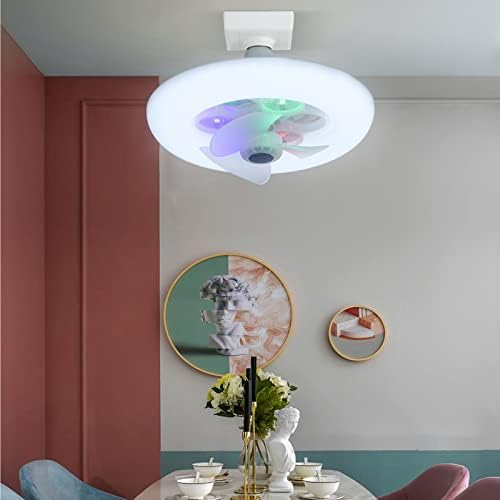 Modern Fave -тавански вентилатор на Xunion со светлина 10.6inch со низок профил тавански вентилатор LED затемнет со светло за
