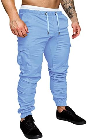 Духен карго работни панталони за мажи мажи мода обична кратка панталона чиста боја џин со комбинезони спортски панталони цврсти