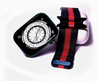 Метална шема за мрежи за часовници со магнетна јамка компатибилна со ленти со Apple Watch 40мм/38мм, црна црвена спортска метална јамка