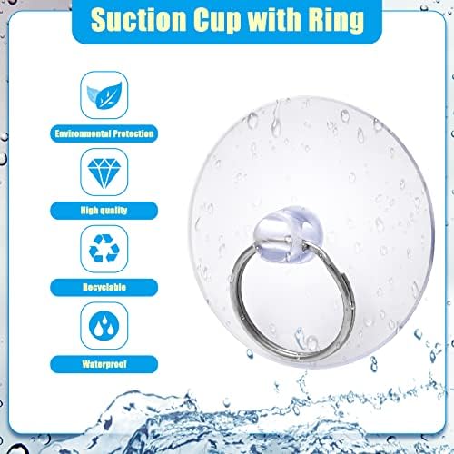 Auvotuis 20pcs 50 mm Вшмукување чаша со прстен, 1,96 инчен чист прстен за вшмукување чаша за измет за закачалка за кука на прозорецот