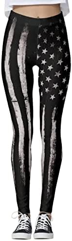 Американски хеланки на знамето на женски стомаци Контрола на стомакот во САД знаме јога панталони лесна лесна атлетска компресија тренингот хулахопки