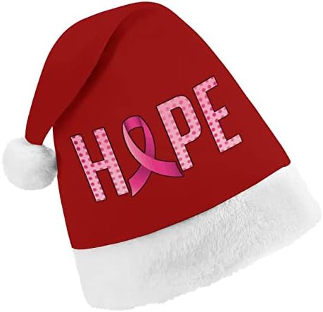 Свесност За Рак На дојка Надеж Божиќна Капа Мека Кадифена Капа На Дедо Мраз Смешна Гравче За Божиќ Нова Година Празнична Забава