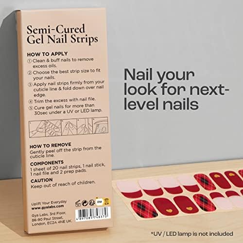 Сет на налепници за нокти Gya Labs - долготрајни нокти за жени - полу -излечени гел ленти за нокти - налепници за нокти за комплет за уметност за нокти | Празнична прекрас?