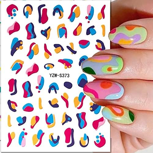 Графити забавни налепници за нокти декорации 3Д само-лепете бранови линија на ноктите налепници за уметност Виножито уметност материјали