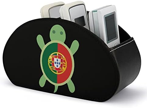 Држач за далечински управувач на желка во Португалија знаме PU кожа ТВ далечински организатор кутија за складирање со 5 оддели за дома, канцеларија,