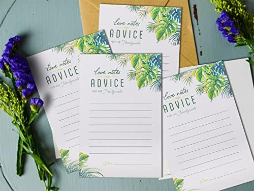 Летните зраци 50 парчиња во боја на вода Loveубовни белешки и совети за новородените совети за венчавки и картички за добро желби за невестата
