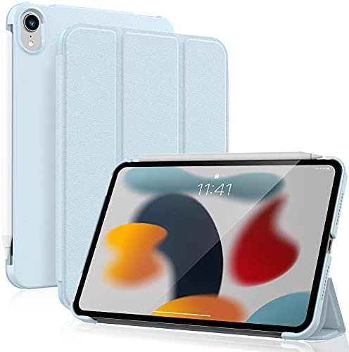 Bokeer iPad Mini 6 Case 2021, iPad Mini 6 -та генерација кутија со автоматско будење/спиење, замрзнати тврди компјутерски задни