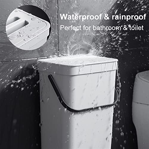Allmro Мал ѓубре може да виси отпадоци за отпадоци за кујнски нордиски водоотпорен wallид монтиран бања тоалет за отпадоци со покривка