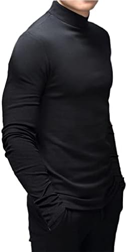 Рела Бота Менс модни маици се потсмеваат со територии на термички долна облека со долга ракав тенок вклопат основен пулвер