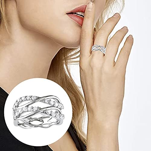 Евтини прстени за жени кои патуваат сувенир фигура мулти-линија осум бакарни прстени испреплетени прстени прстени масни прстени