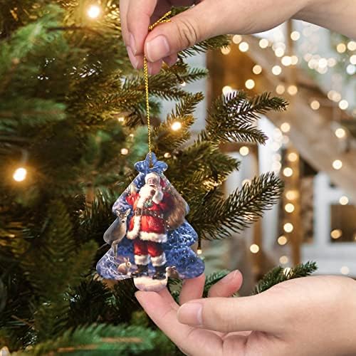 Керамички украси за новогодишни елки украсени Божиќни дрвја Божиќни украси мали украси на санта