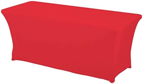 Домашен стоки Премиум Спандкс правоаголни чаршафи, истегнување полиестерска ткаенина табела цврста боја за табела од 6 метри, црвена, празник,