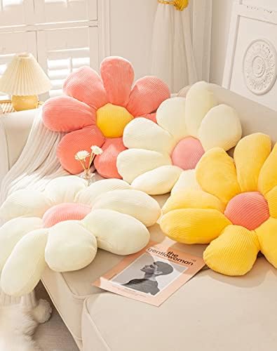 Цветна перница Lrkoayjgo, цветна форма, фрлање перница за седење од перница од цвеќиња, симпатична декоративна кадифен перница за стол кревет софа
