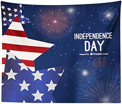 Канафа Американско знаме Патриотско Фото Фото Позадина Платно крпа Ден на независност Денот на забави Декорации за забави за возрасни сини