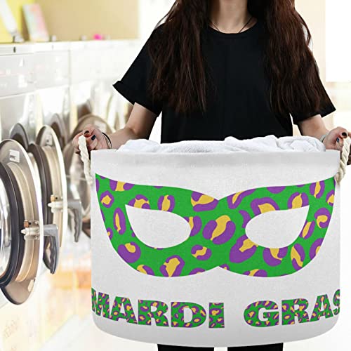 Визион Марди Грас леопард букви маскирани маски за алишта за перење ткаенини за складирање корпа за складирање на кутија за складирање на кутии