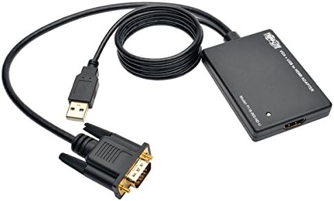 Tripp Lite P116-003-HD-U VGA до HDMI конвертор адаптер со USB аудио моќност 1080p, црна