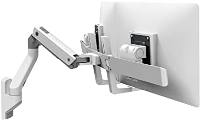 Ergotron - HX Dual Monitor Arm, WESA Wall Mount - За 2 монитори до 32 инчи, 5 до 17,5 фунти секоја - бела