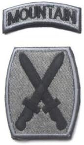 10 -та планинска дивизија тактичка вез за вез, кука и јамка, лепенка воена лепенка за додаток за облека со ранец на ранец