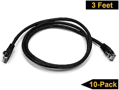 Imbaprice 25 'CAT5E мрежен кабел за лепенка, 10 пакет, црно